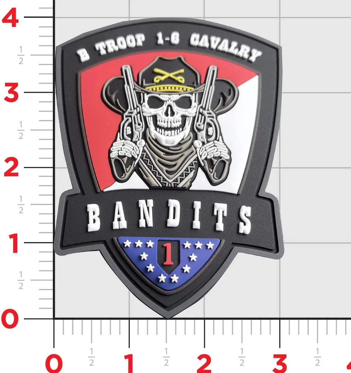 Official Us Army B Troop 1-6 Cavalry Bandits Pvc Patch (1-6) 1