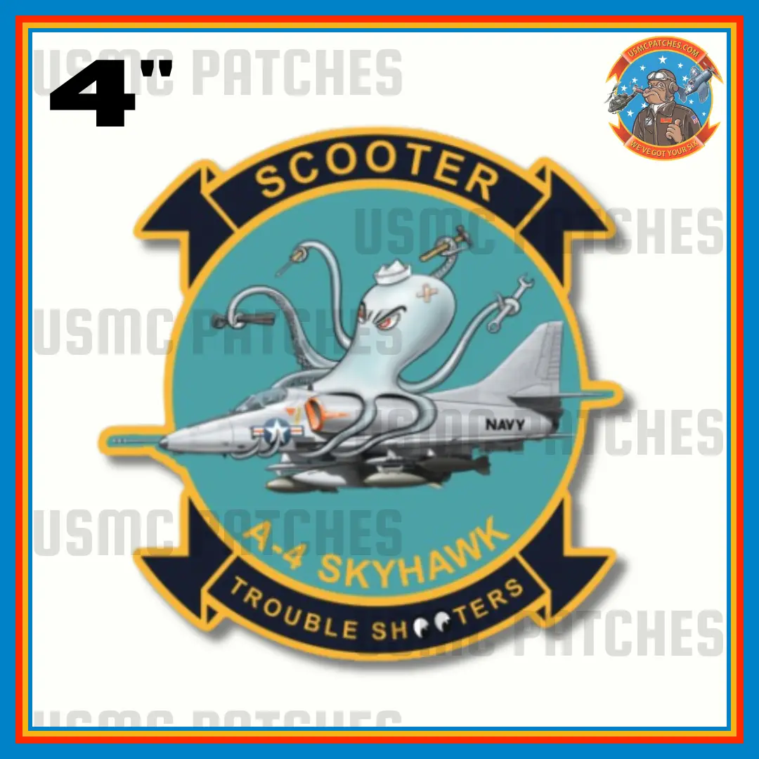 Us Navy A-4 Skyhawk "Scooter Trouble Shooter" Sticker 1