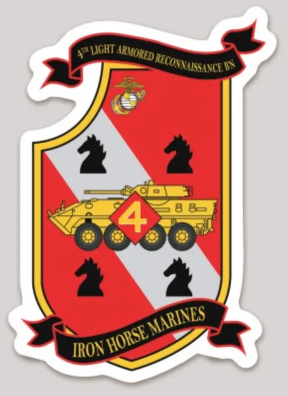 Officially Licensed 4Th Lar Iron Horse Light Armored Reconnaissance Sticker 1