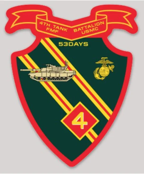Officially Licensed Usmc 4Th Tank Bn Sticker 1
