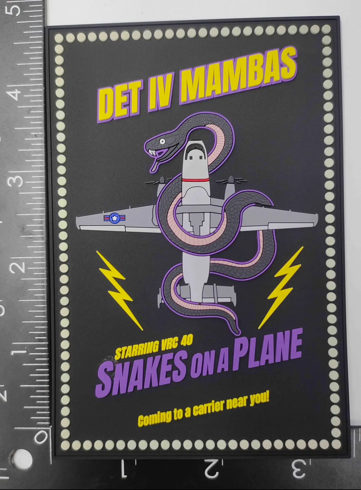 Official Vrc-40 Det 4 Mambas Snakes On A Plane Pvc Shoulder Patch 1