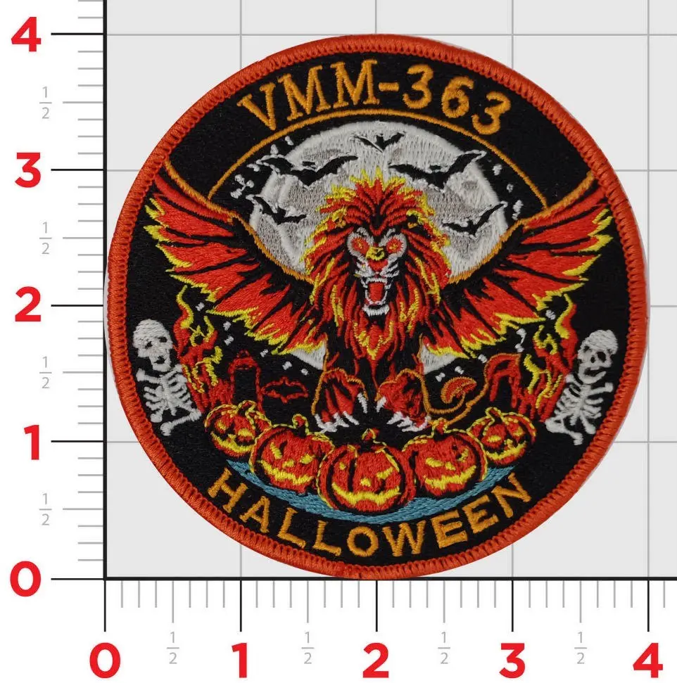 Official Vmm-363 Red Lions Halloween Patch 1