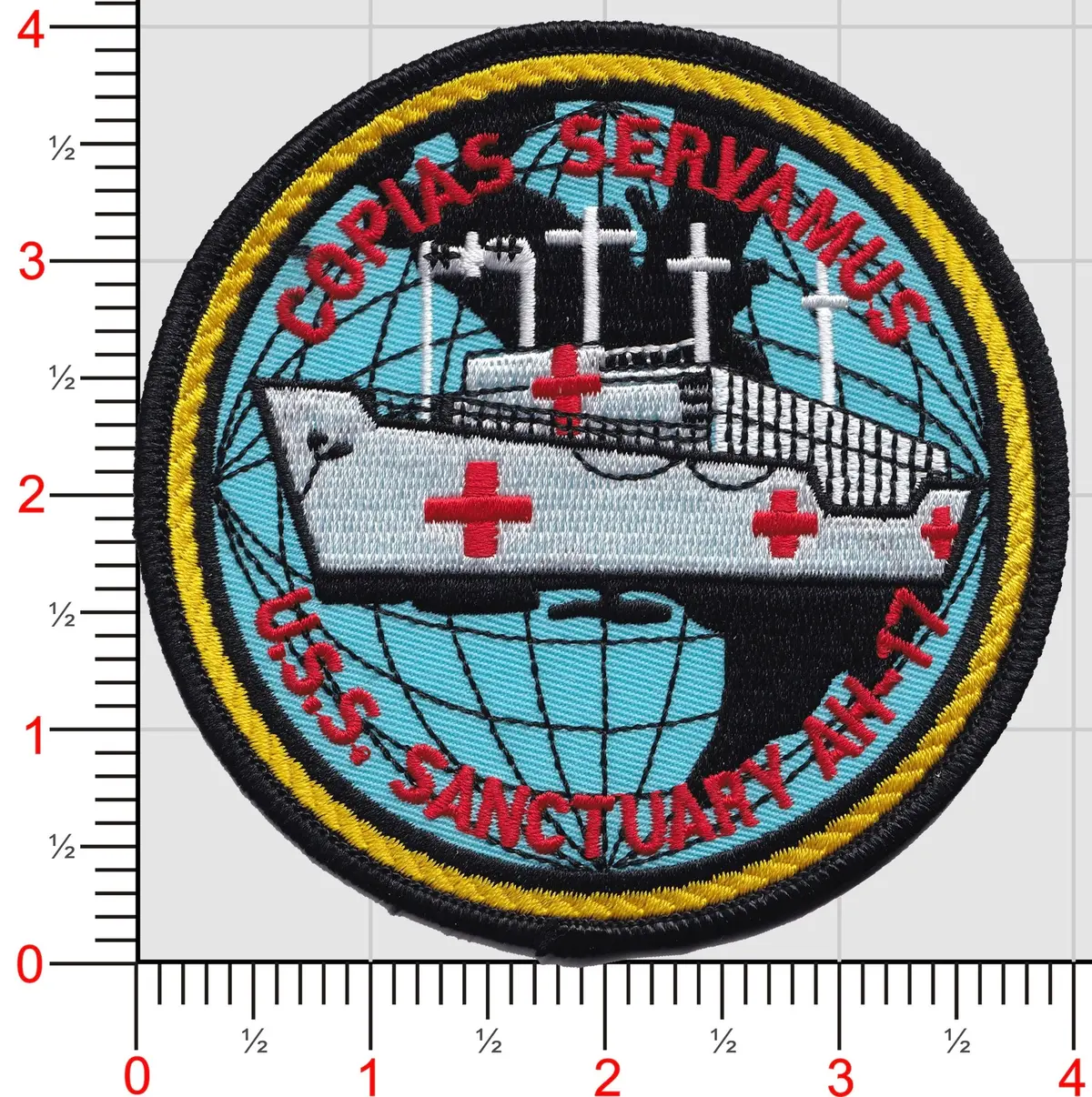 Officially Licensed Us Navy Uss Sanctuary Ah-17 Patch 1
