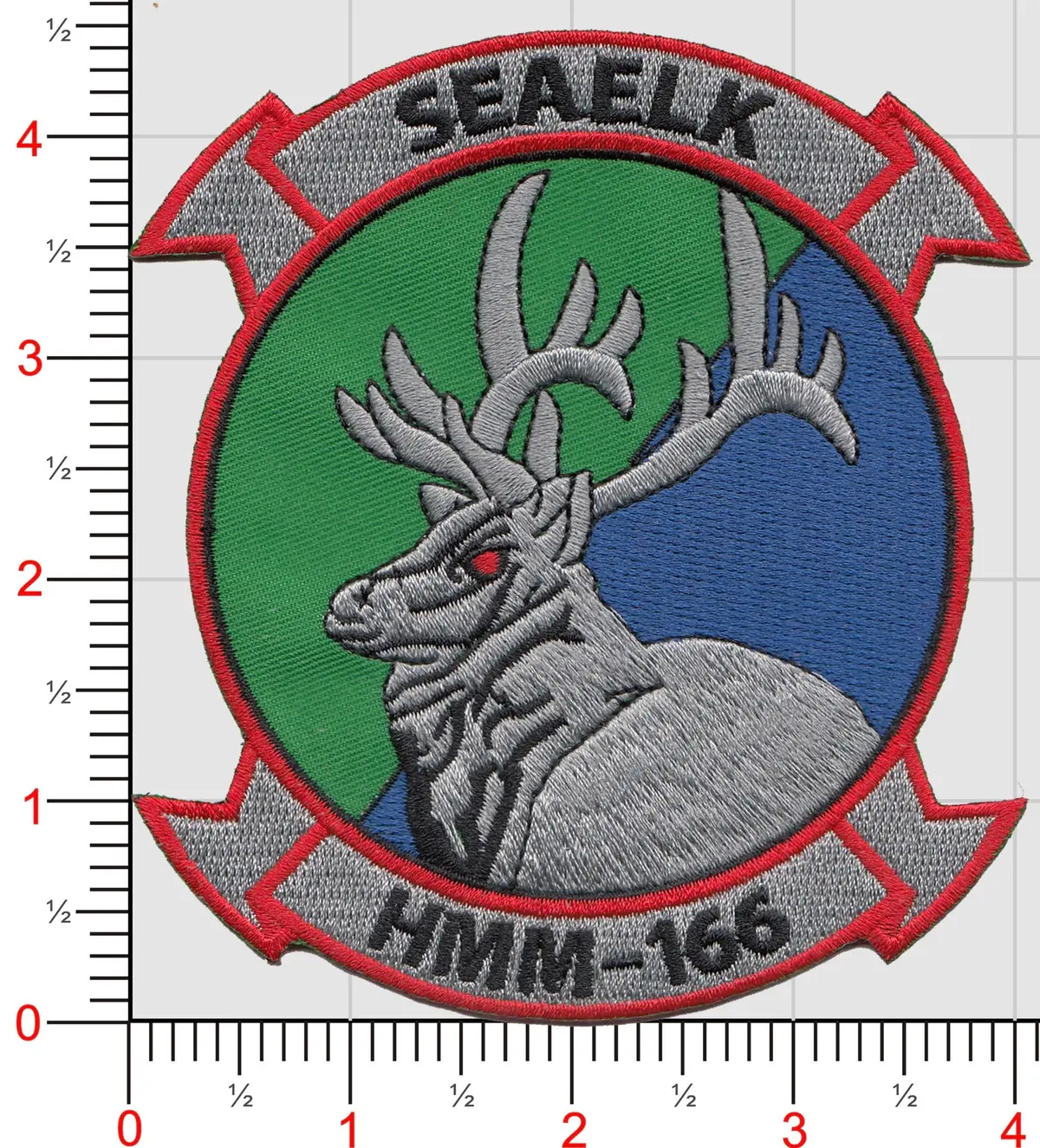 Officially Licensed Usmc Hmm 166-Seaelk Patch 1