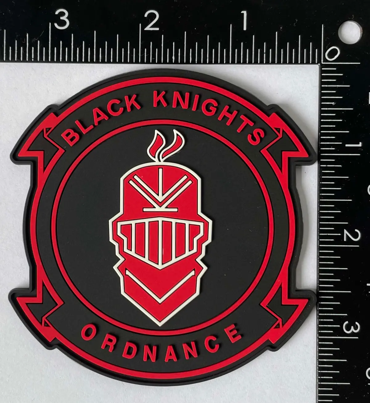 Official Vmfa-314 Black Knights Ordnance Pvc Glow Patch 1