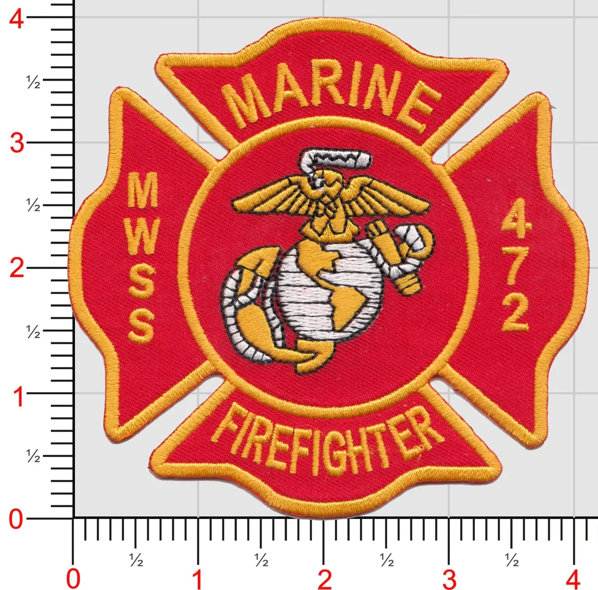 Officially Licensed Mwss-472 Marine Firefighter Patch 1