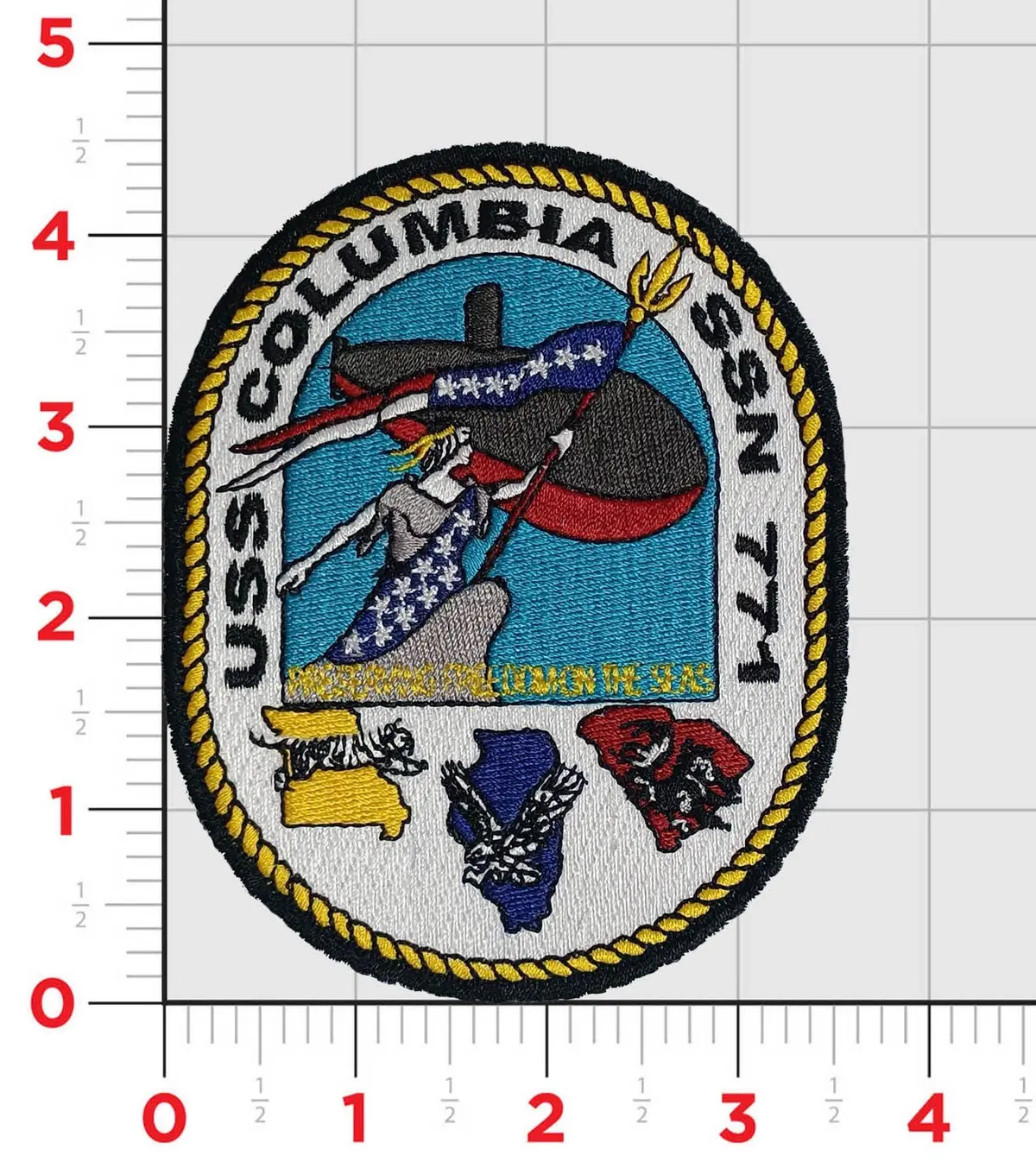 Officially Licensed Us Navy Ssn-771 Uss Columbia Patch 1