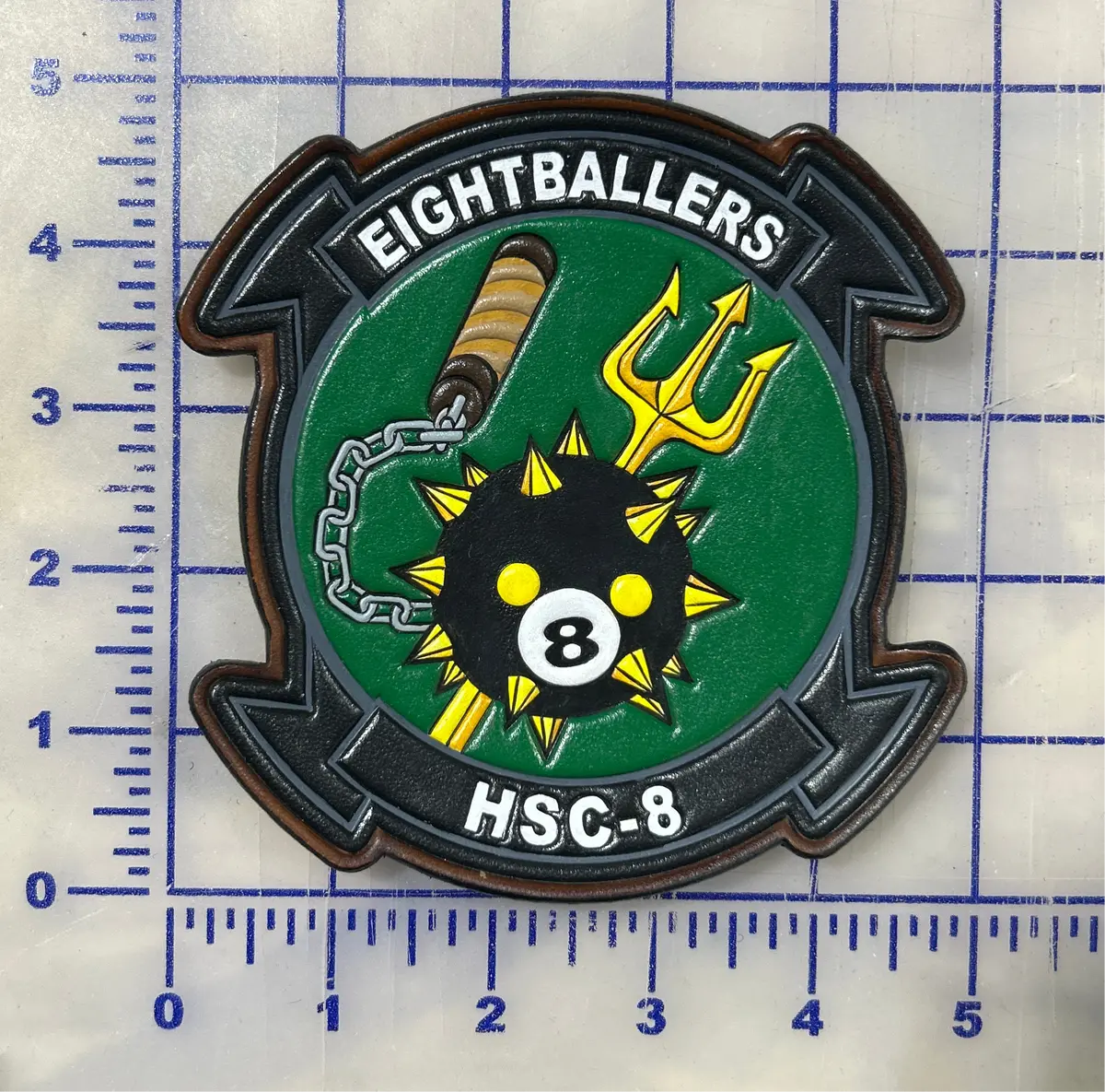 Officially Licensed Us Navy Hsc-8 Eightballers Leather Patch 2