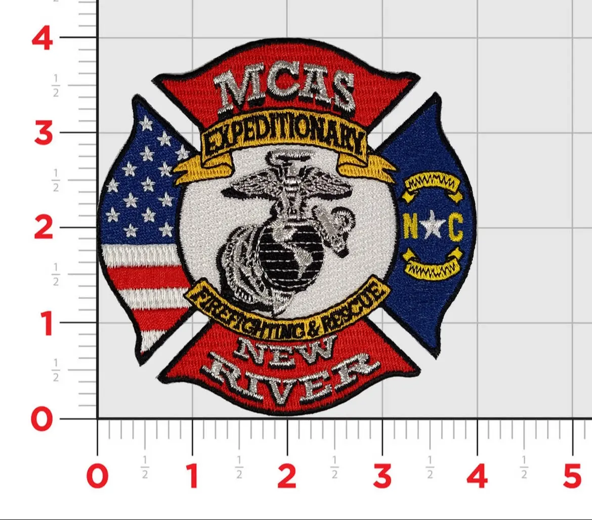 Officially Licensed Usmc Mcas New River Expeditionary Firefighting & Rescue Patch 1