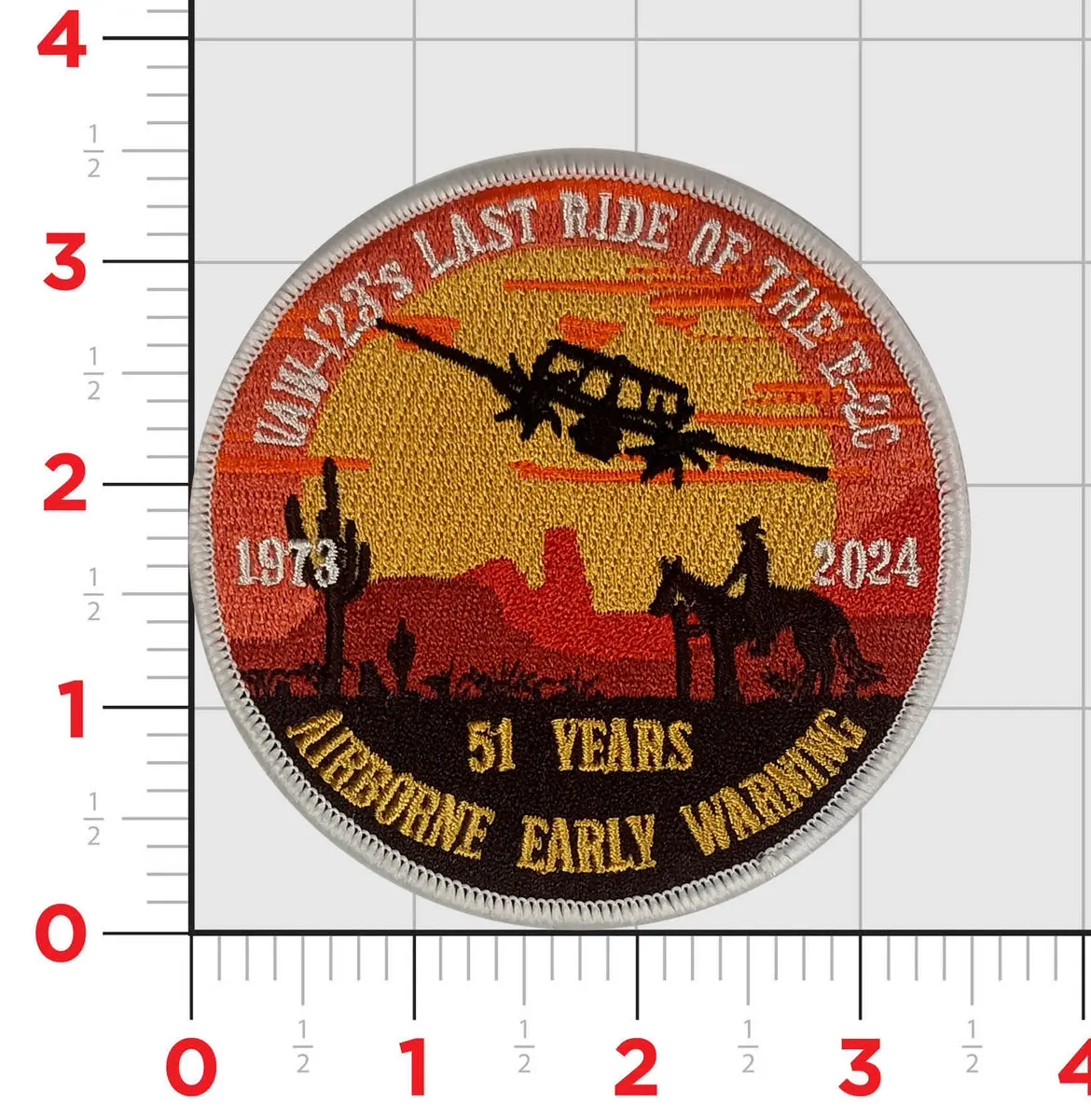 Official Vaw-123 Screwtops Last Ride Of The E-2C Shoulder Patch 1