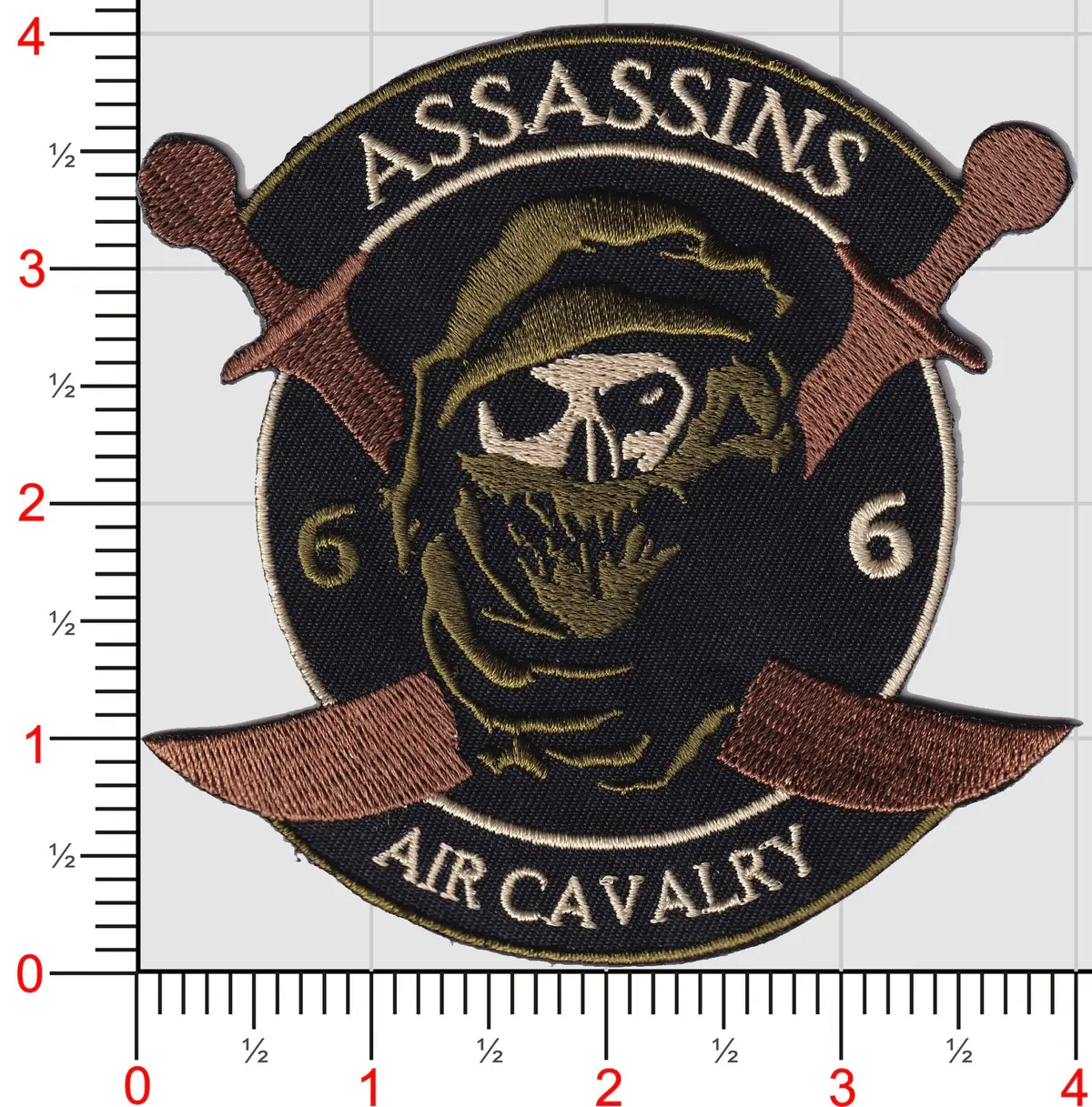 US Army 6th Cavalry Regiment, 6th Squadron 'Assassins' Embroidered Patch - Image 2