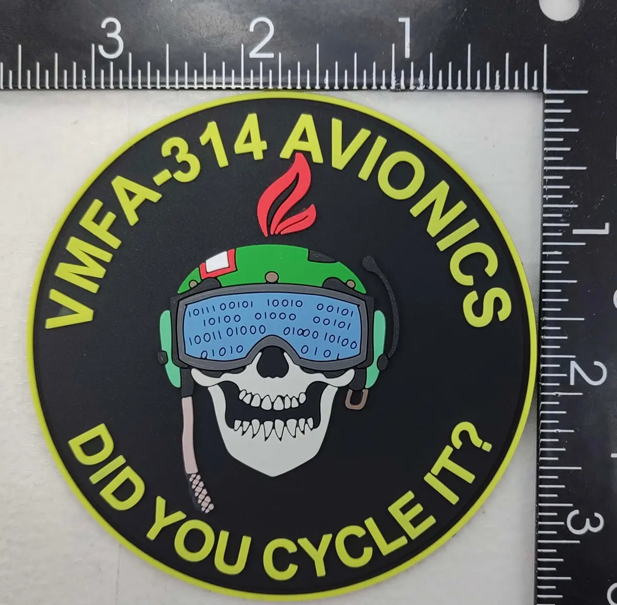Official Vmfa-314 Black Knights Avionics Pvc Patch 1