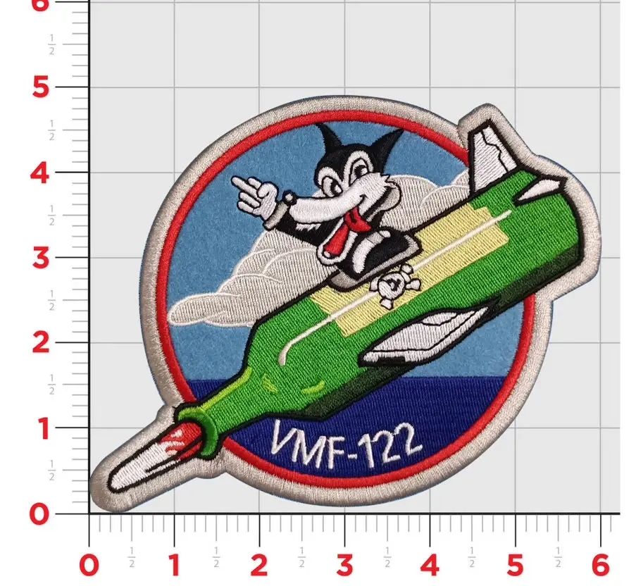Officially Licensed Vmf-122 Candystripers Large 6" Wwii Patch 1