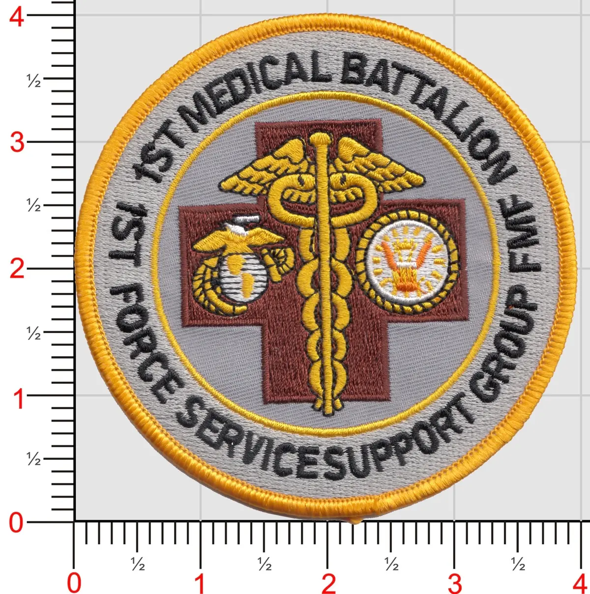 Officially Licensed Usmc 1St Medical Bn 1St Force Service Group Patch 1