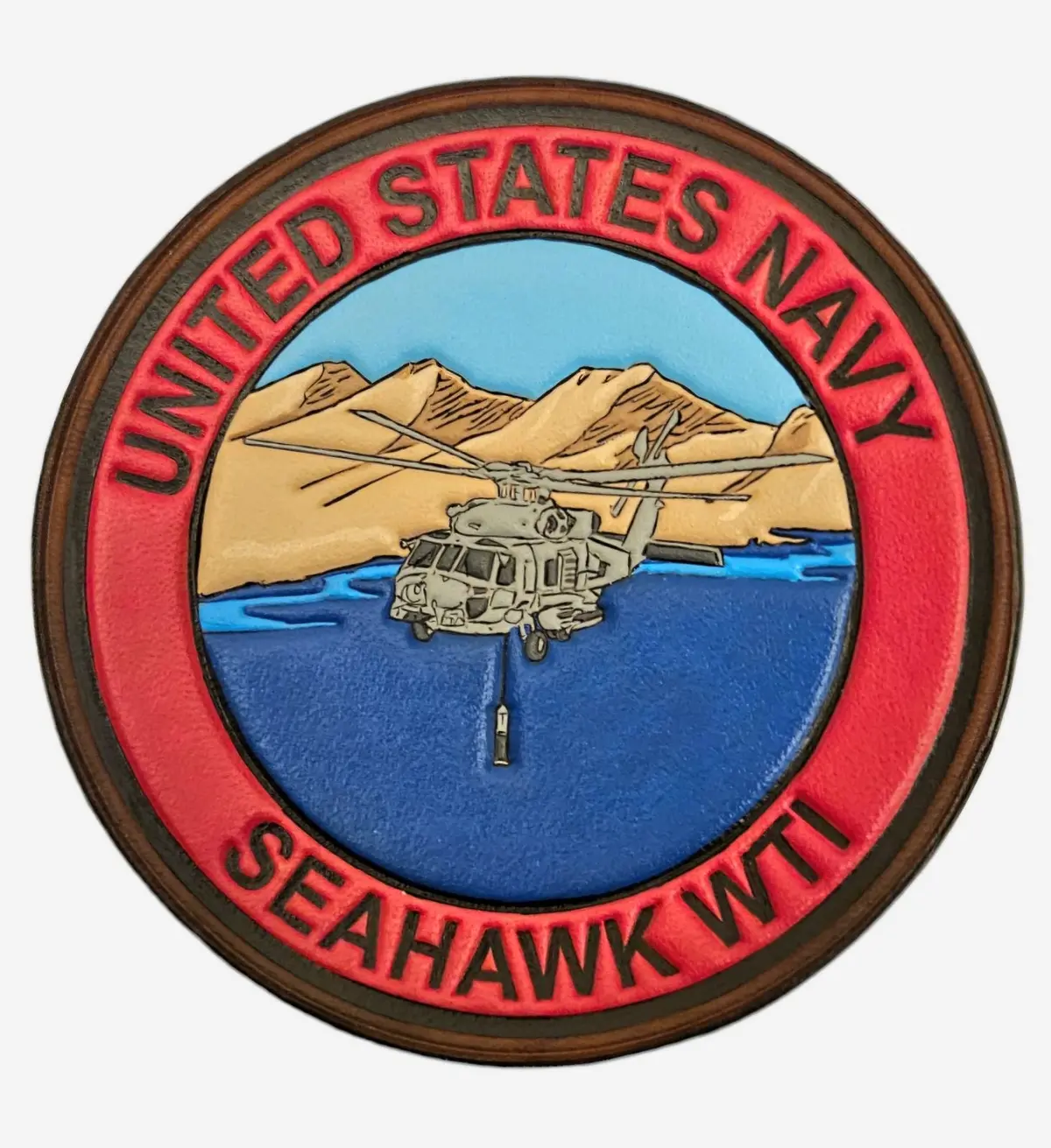 Officially Licensed Us Navy Seahawk Wti Leather Patches 1