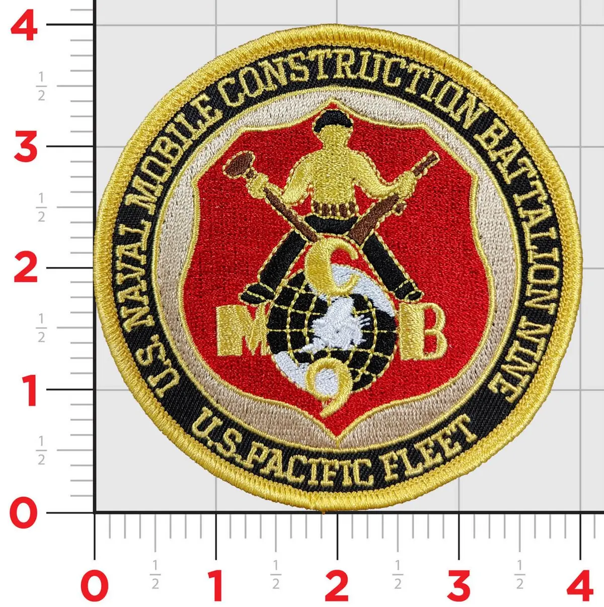 Officially Licensed Us Navy Mobile Construction Battalion Mcb-9 Patch (Mobile) 1