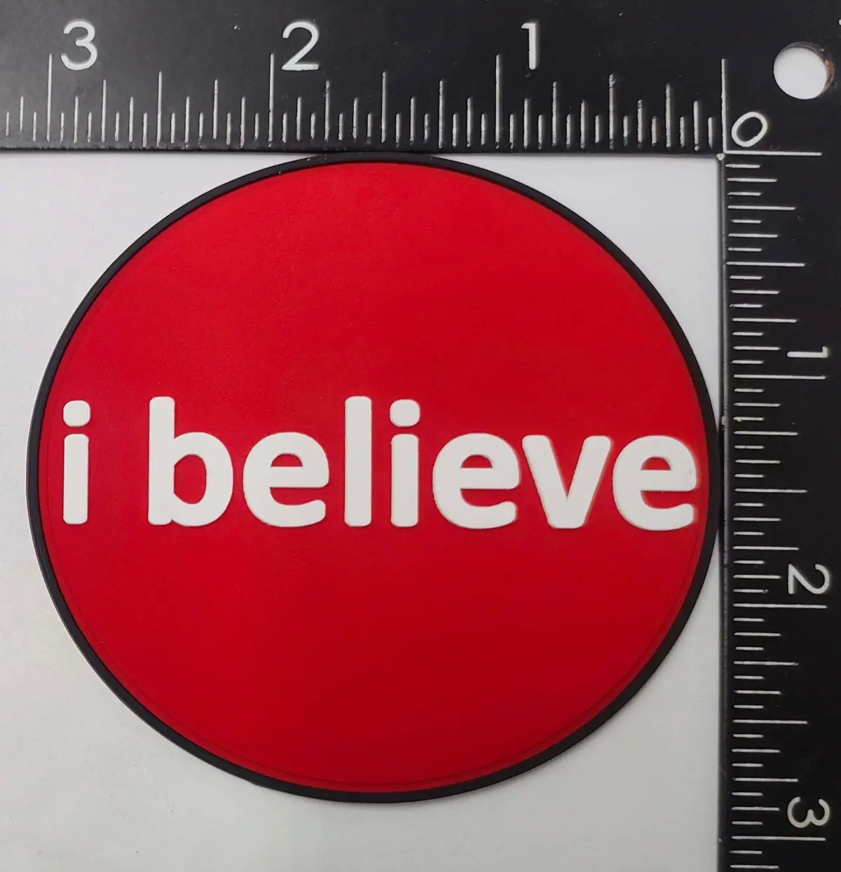 I Believe Easy Button Pvc Shoulder Patch 1