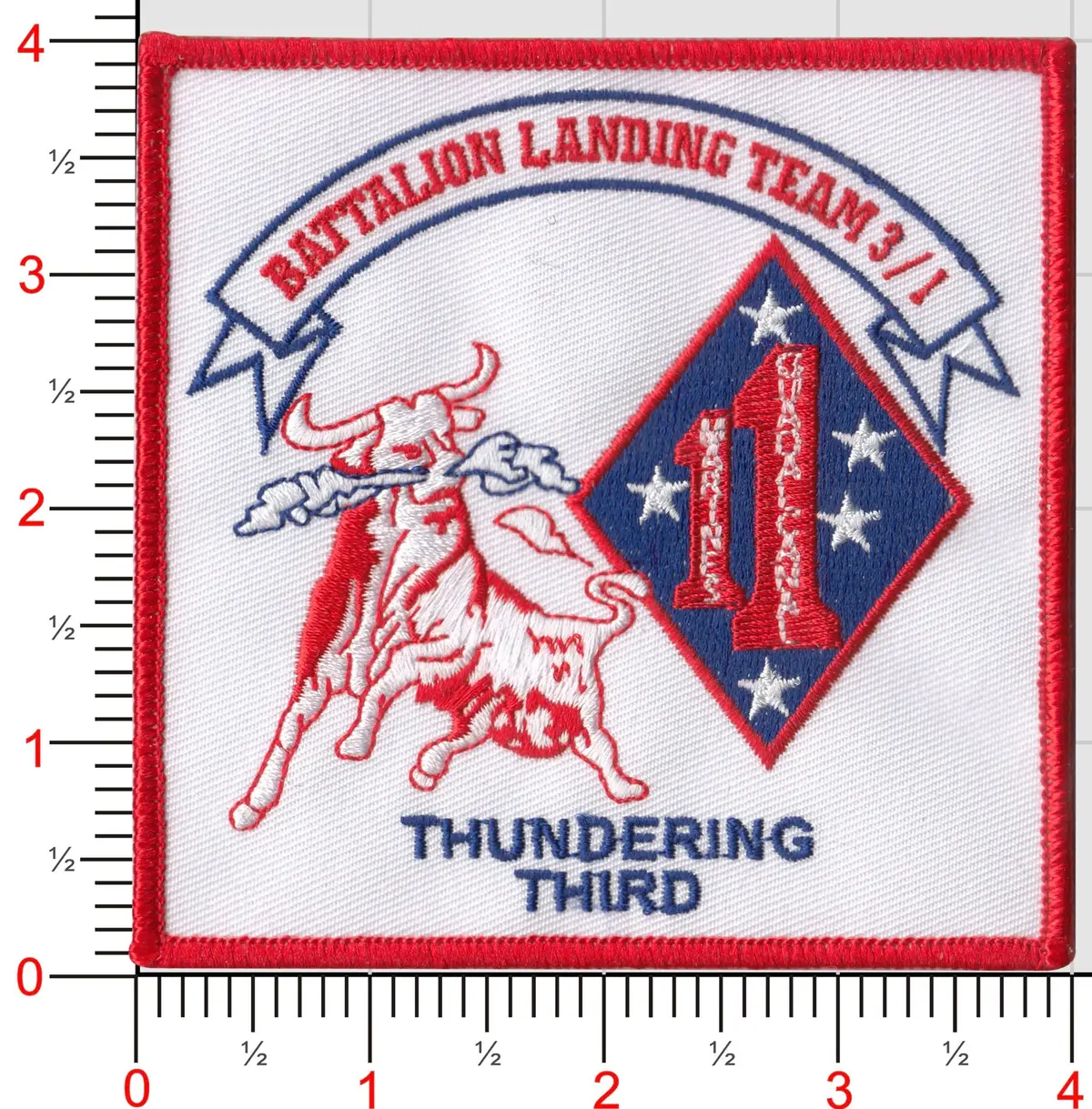 Officially Licensed Usmc 3Rd Bn 1St Marines- Thundering Third Patch 1