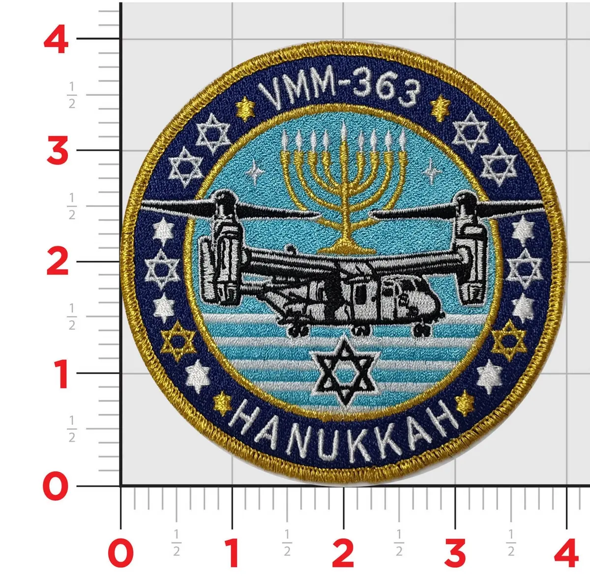 Official Vmm-363 Red Lions V-22 Hanukkah Patch 1