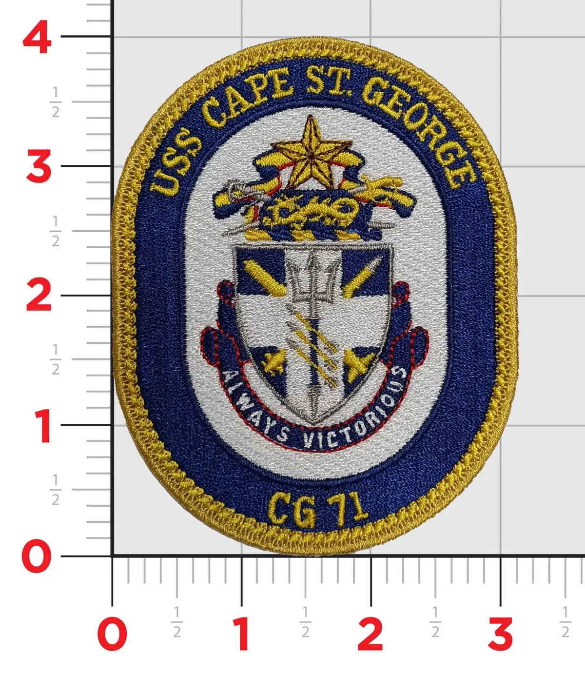 Officially Licensed Us Navy Cg-71 Uss Cape St George Patch 1