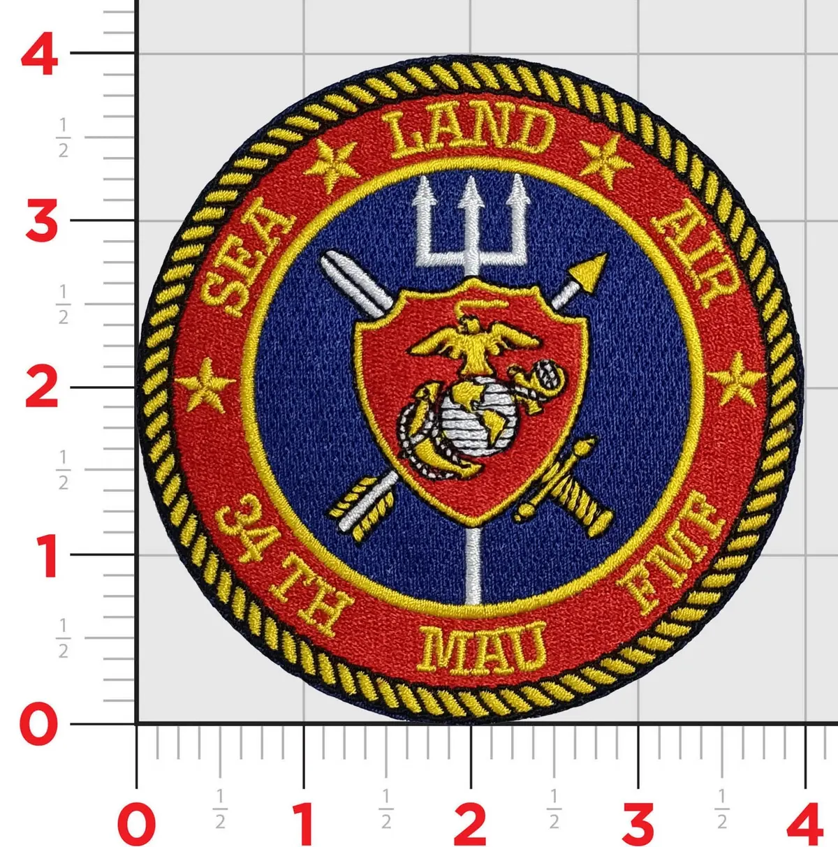 Officially Licensed 34Th Mau Fmf Marine Expeditionary Unit Fleet Marine Force Patch 1