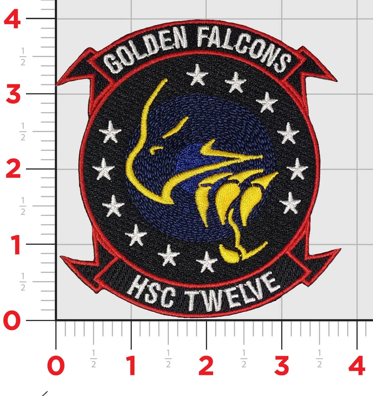 Officially Licensed Hsc-12 Golden Falcons Squadron Patch 1