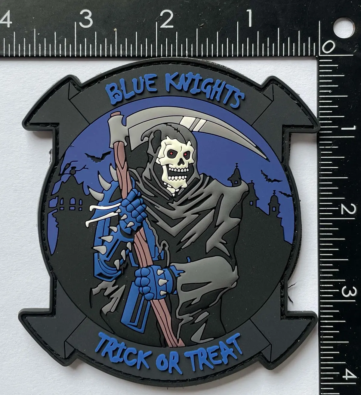 Official Vmm-365 Blue Knights Halloween Pvc Patch 1