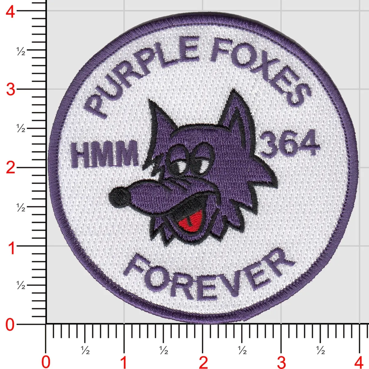 Officially Licensed Usmc Hmm-364 Purple Foxes Forever Patch 1