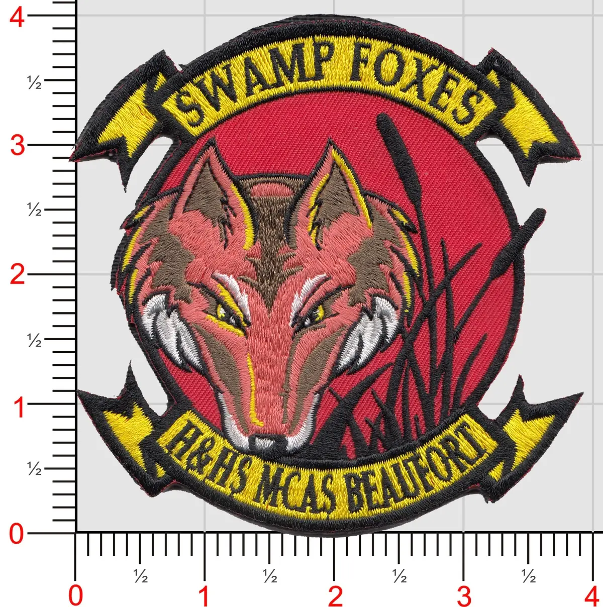 Officially Licensed Usmc H&Hs Beaufort Swamp Foxes (Serious Fox Full Color) Patch (B) 1