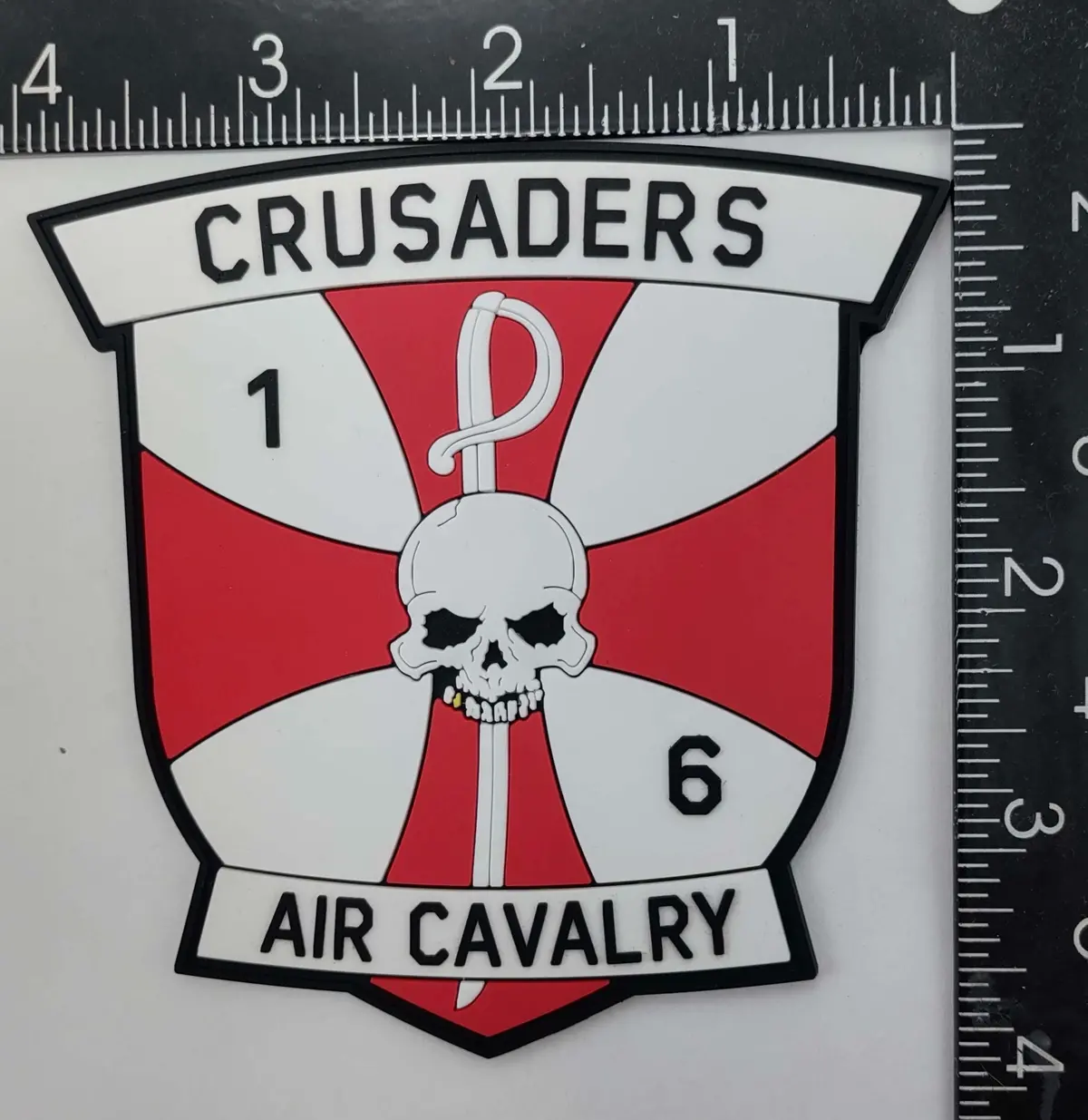 Official Us Army 1-6 Cav Crusaders Pvc And Embroidery Patches 1