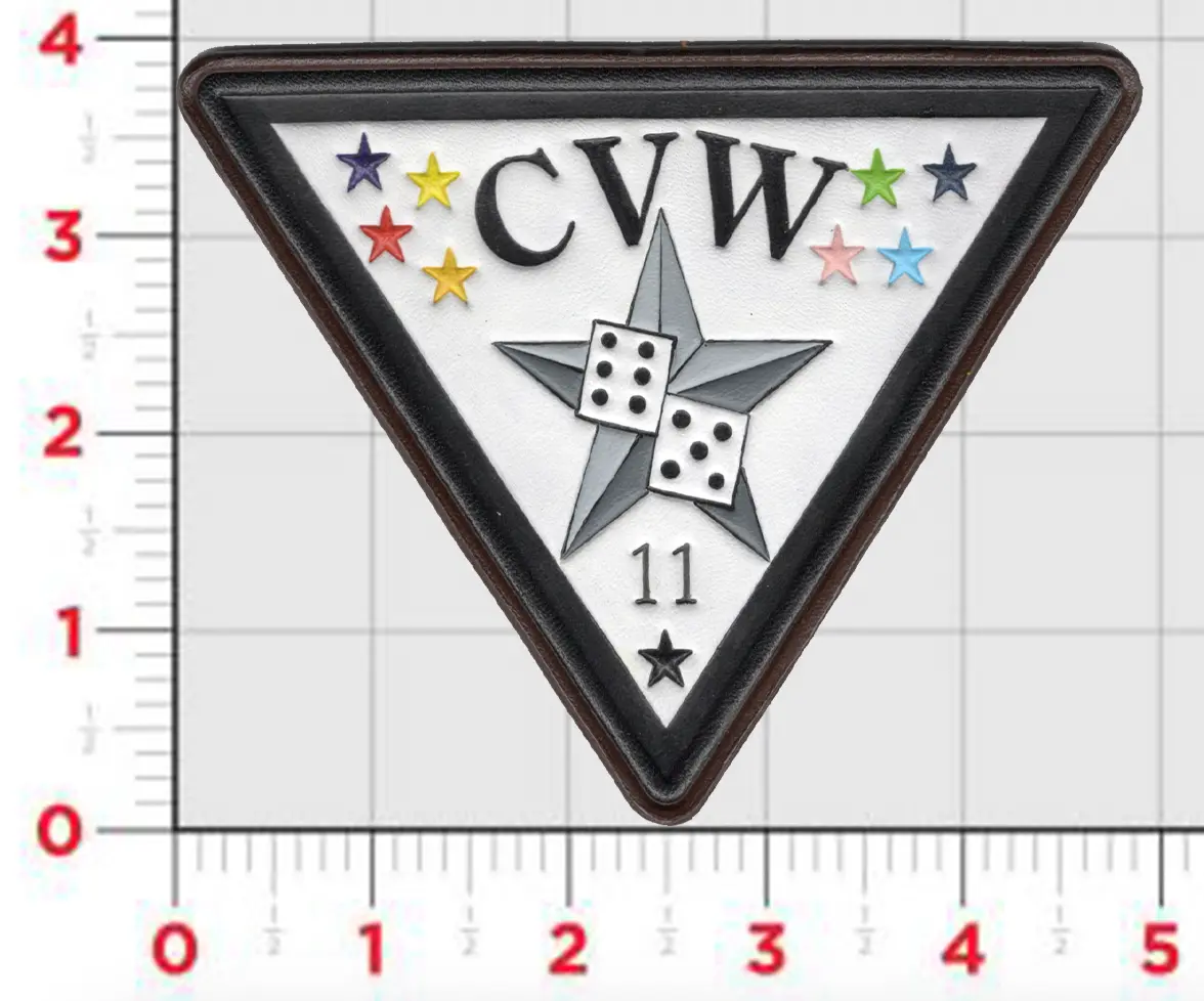 Officially Licensed Us Navy Carrier Air Wing Cvw-11 Leather Patches 1