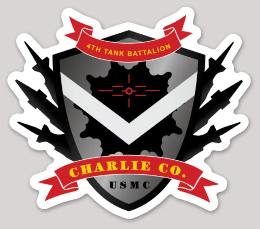 Officially Licensed Usmc Charlie Co 4Th Tank Bn Sticker 1