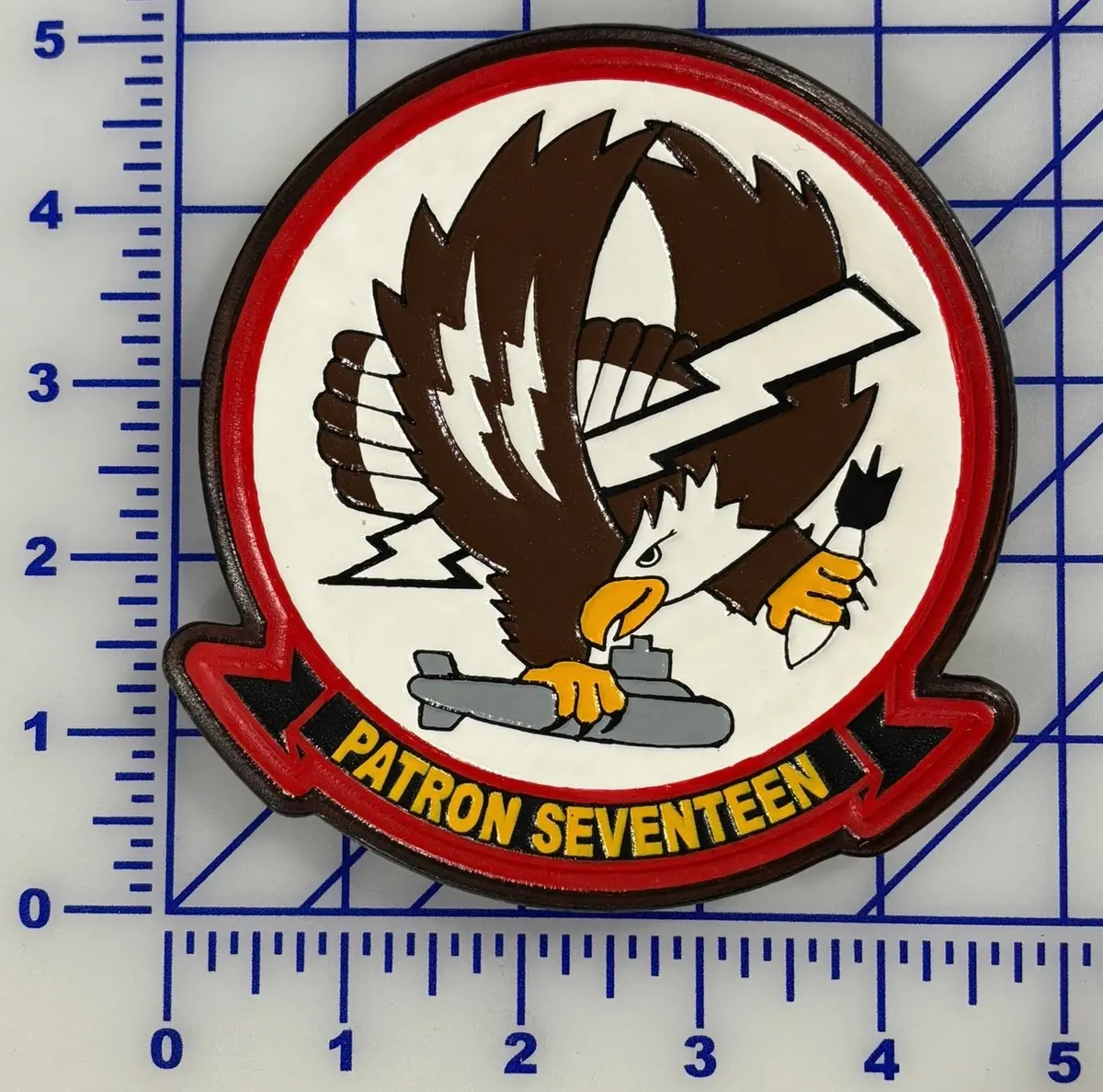 Officially Licensed Us Navy Vp-17 White Lightning Leather Patch 1
