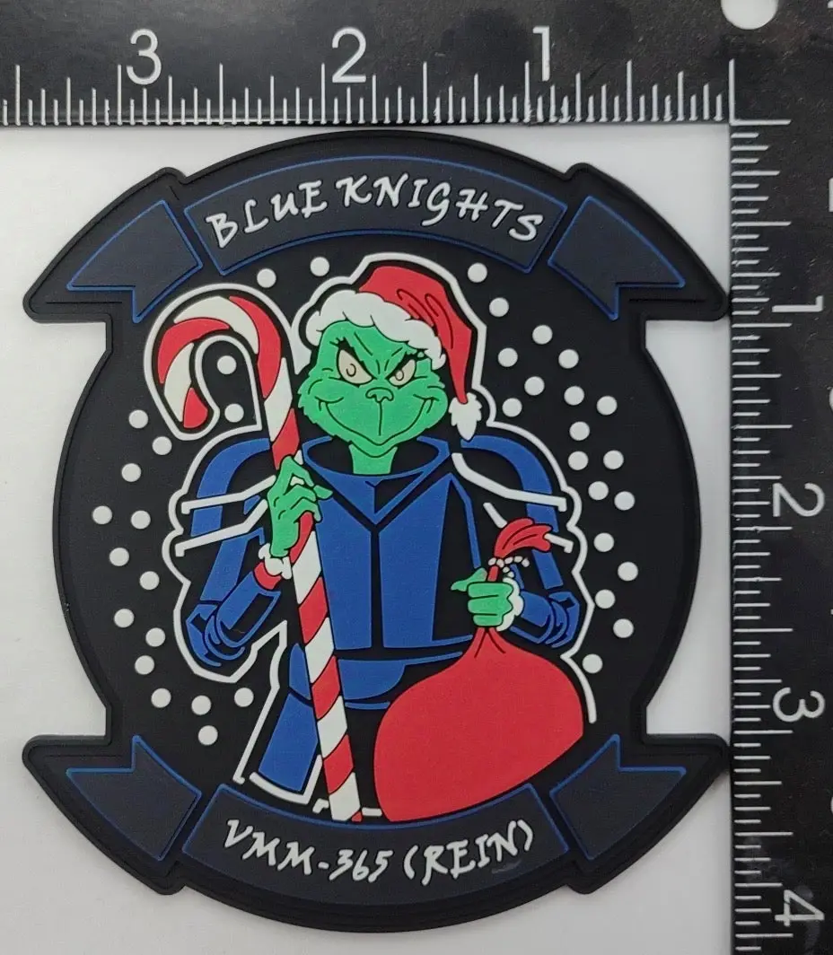 Official Vmm-365 Blue Knights Pvc Glow Christmas Patch 1