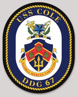 Officially Licensed Us Navy Uss Cole Ddg-67 Sticker 1