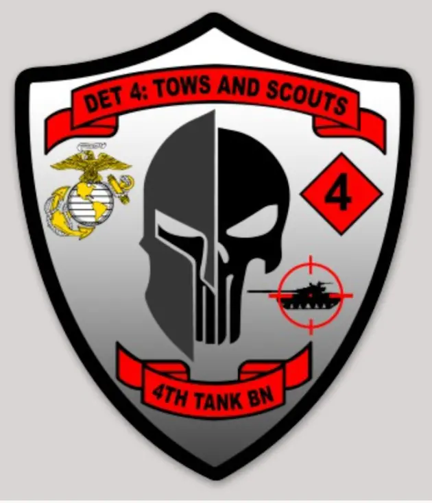 Officially Licensed Usmc Det 4 Tows And Scouts 4Th Tank Bn Sticker 1