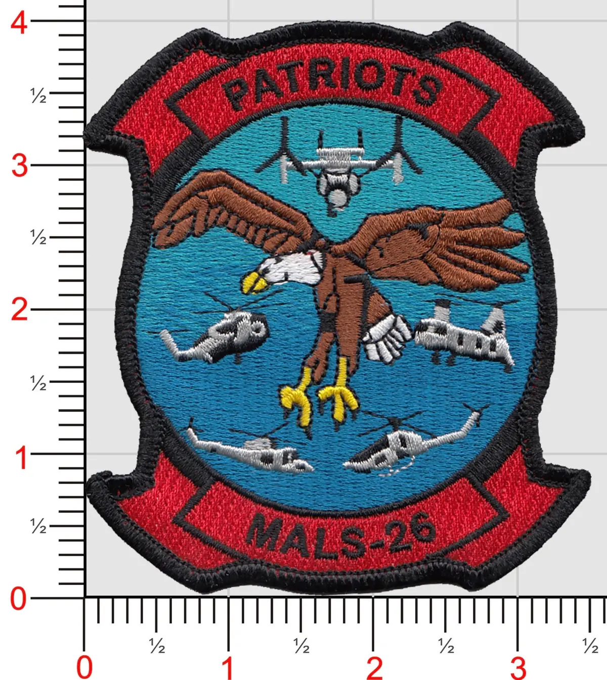 Officially Licensed Usmc Mals-26 Patriots Patch 1