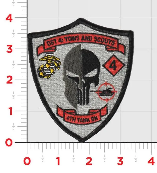 Officially Licensed Usmc Det 4 Tows And Scouts 4Th Tank Bn Patch 1