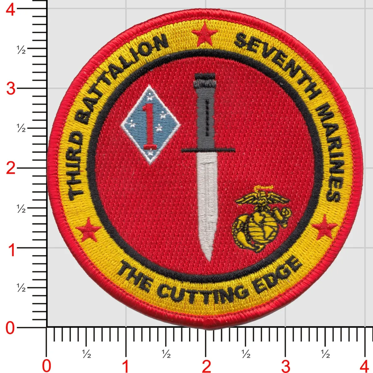 Officially Licensed Usmc 3Rd Battalion 7Th Marines The Cutting Edge Patch 1