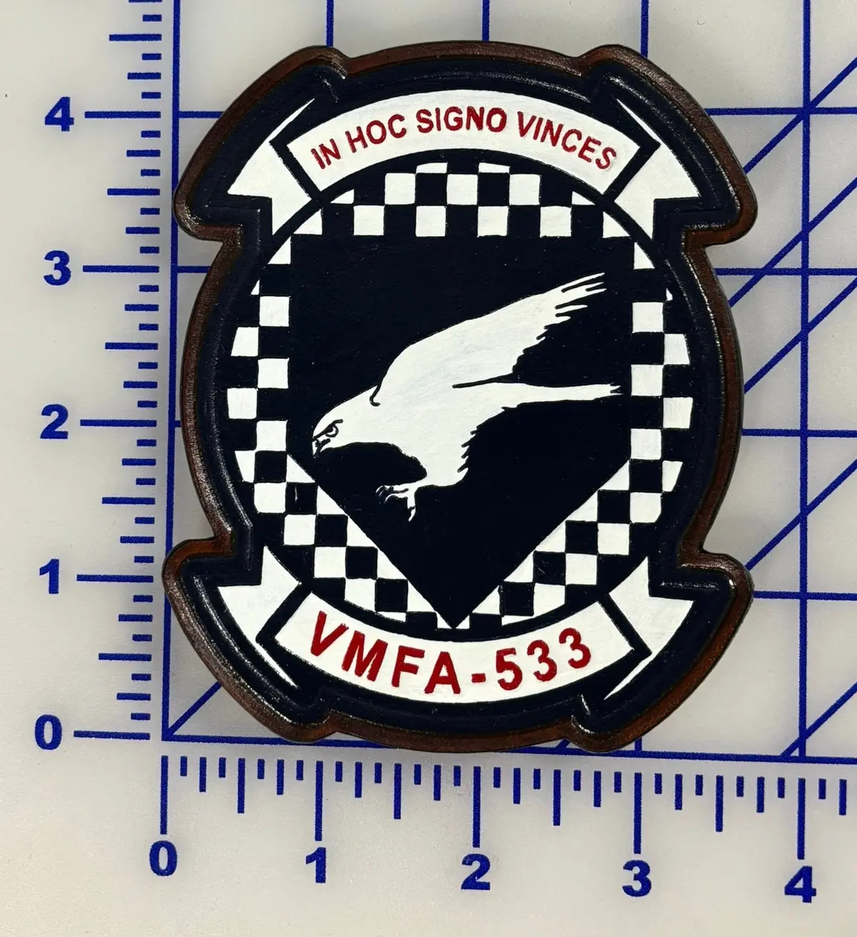Officially Licensed Usmc Vmfa-533 Hawks Leather Squadron Patch 1
