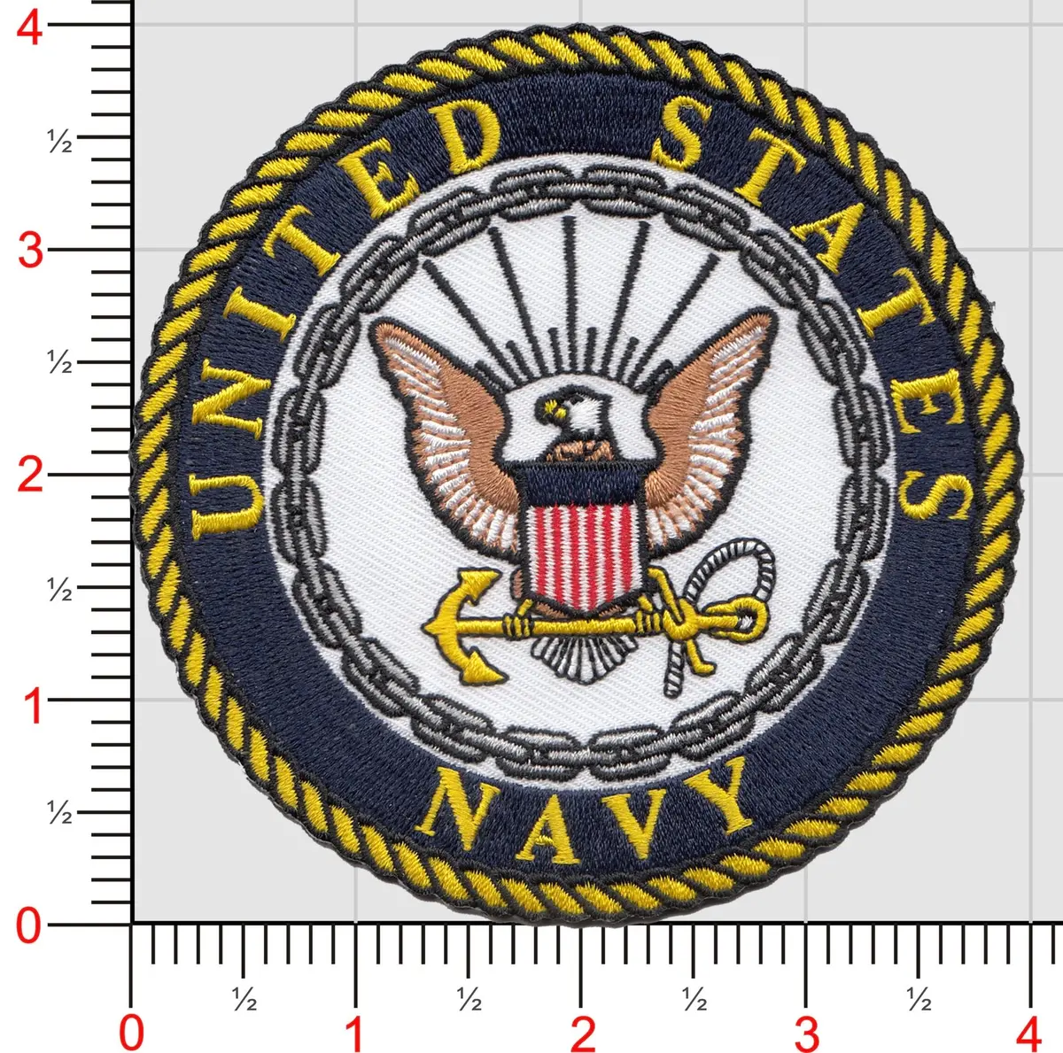 Authentic U.S. Navy Embroidered Crest Patch – No-Velcro Backing