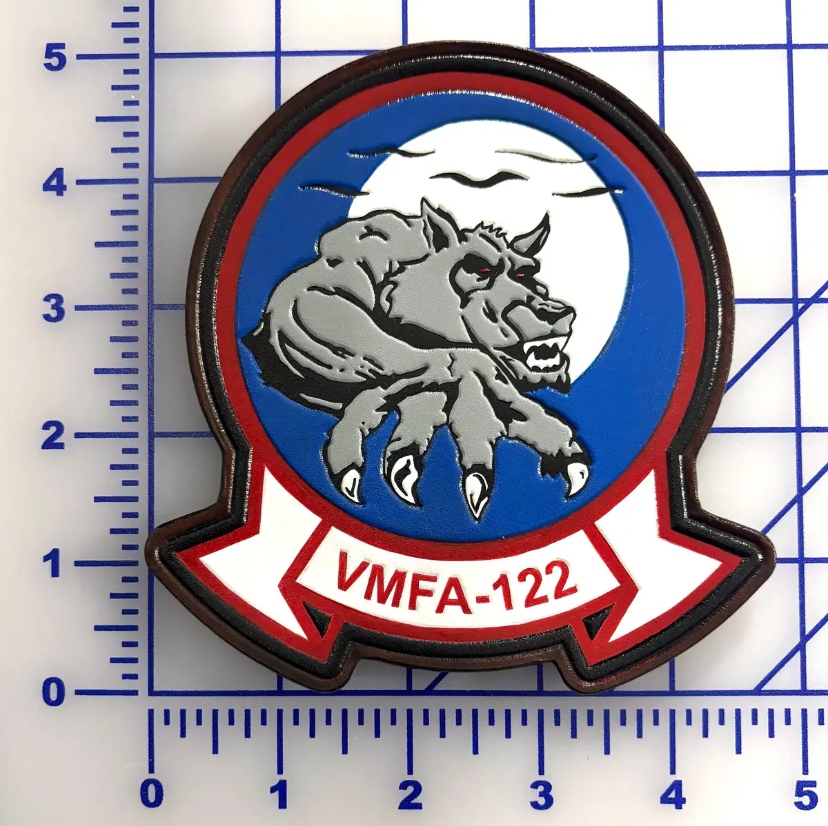 Officially Licensed Usmc Vmfa-122 Werewolves Leather Squadron Patch 1