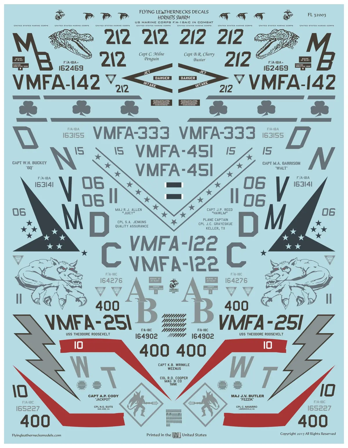 1/32 Scale 'Hornets Swarm' Us Marine Corps F/A-18A/C In Combat Part I 1