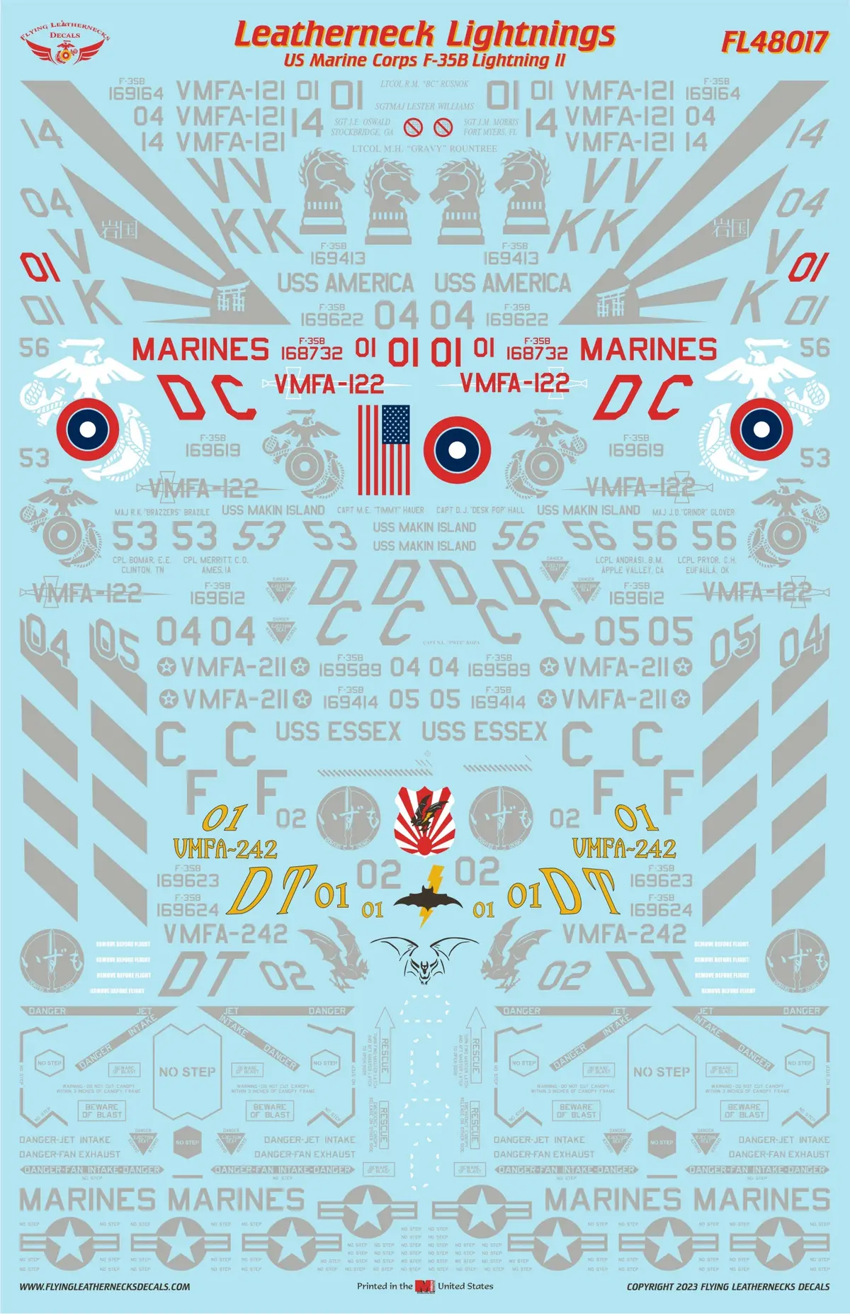 1/48 Scale F-35B Leatherneck Lightnings For Italeri / Tamiya 1