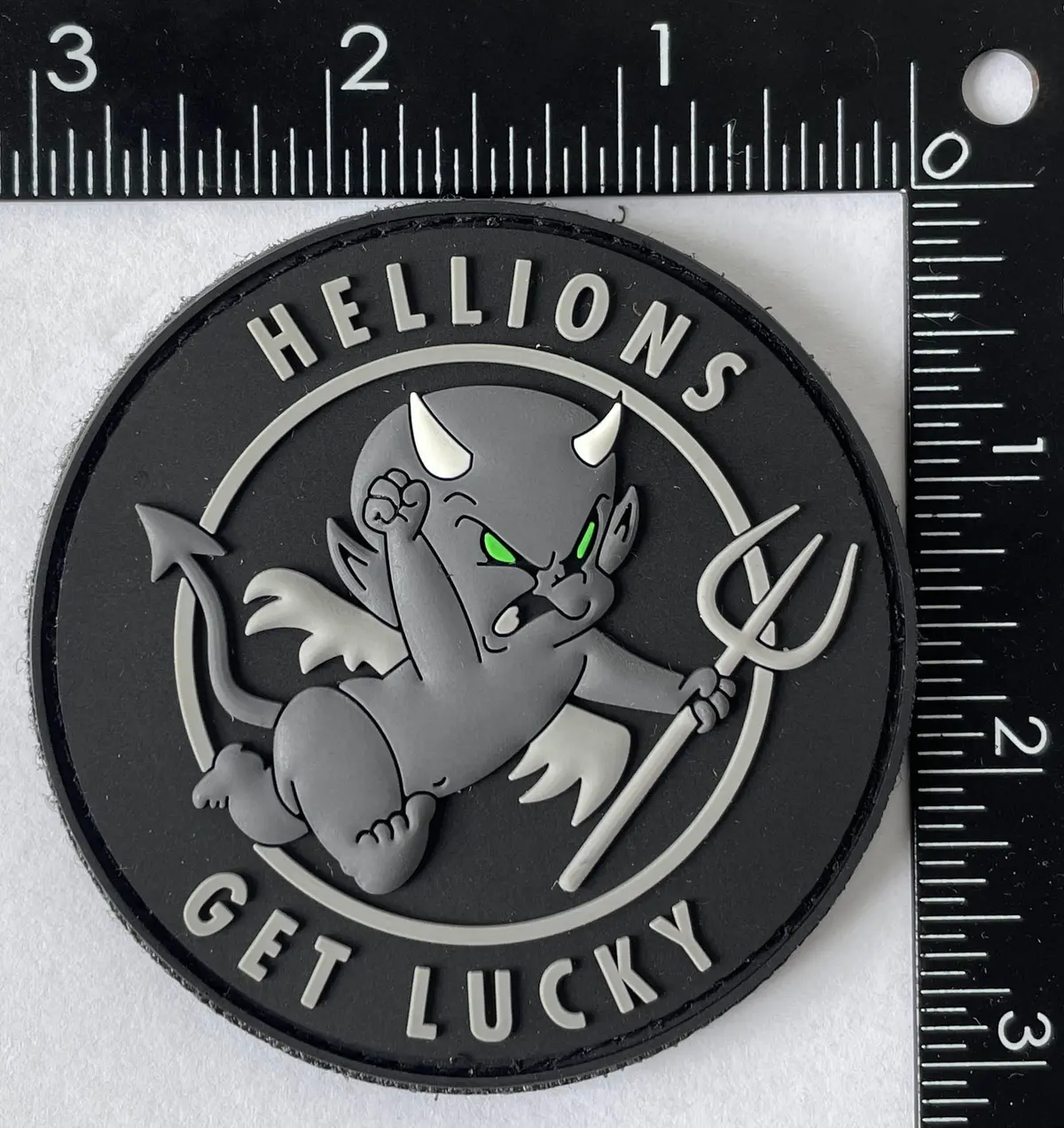 Official Ht-28 Hellions Get Lucky Pvc Shoulder Patch 1