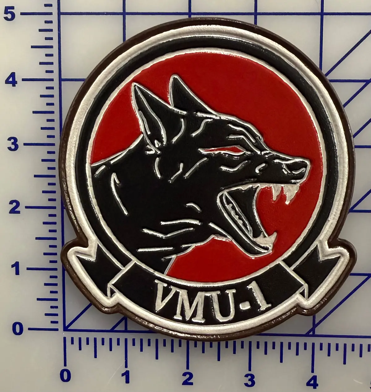 Officially Licensed Usmc Vmu-1 Watchdogs Leather Patch 1