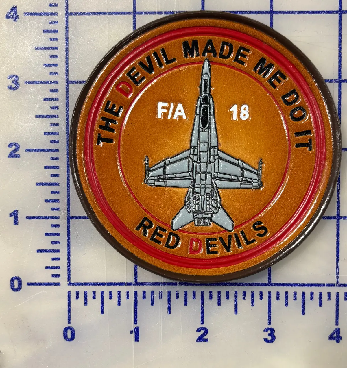 Official Vmfa-232 Red Devils Leather Patch 4
