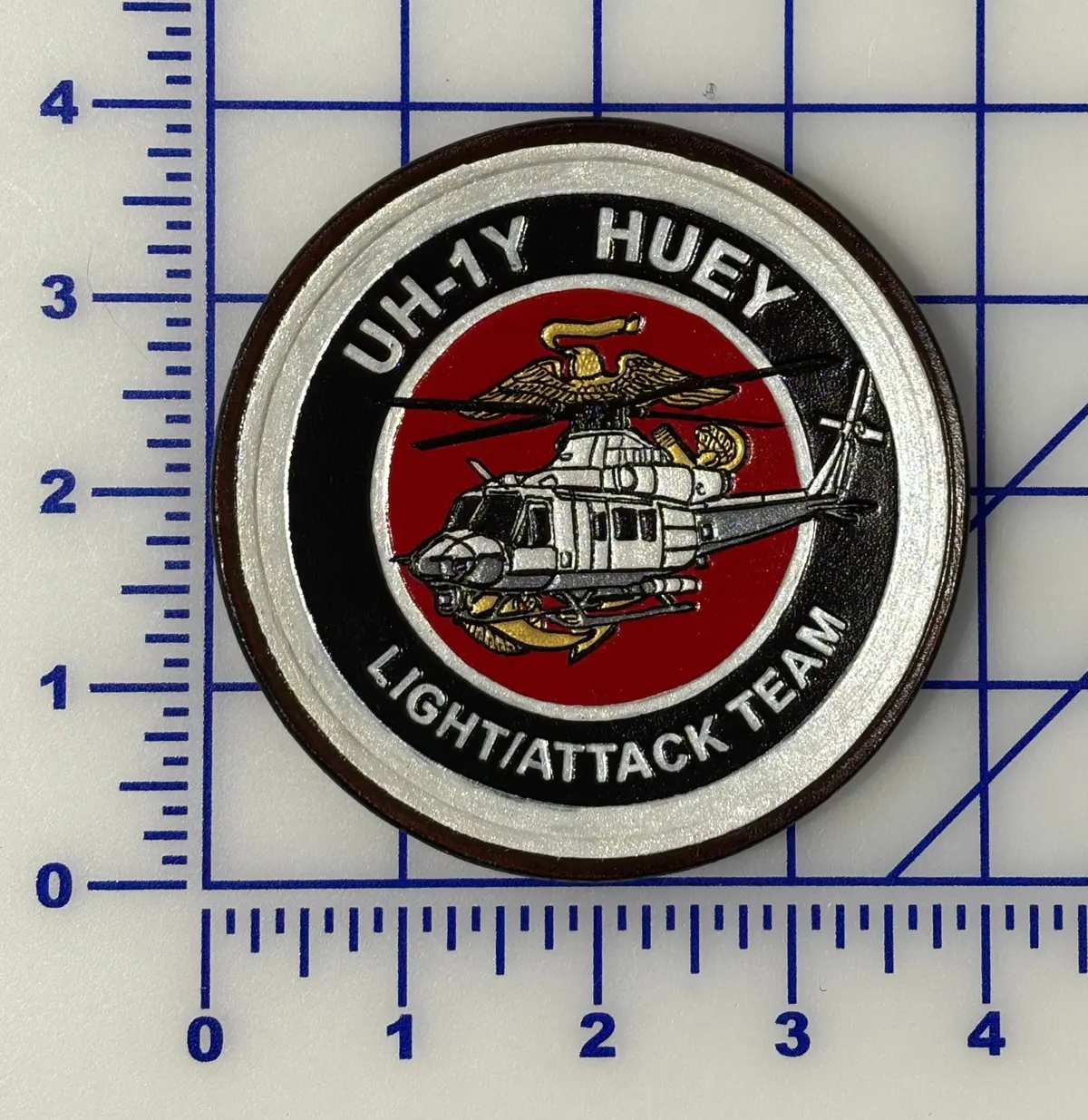 Officially Licensed Usmc Uh-1Y Huey Light/Attack Team Tms Leather Patch 1