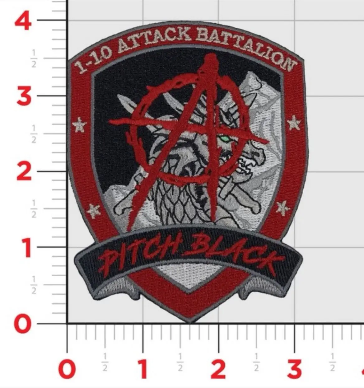 Official A Company 1-10 Attack Battalion Pitch Black Patch 1