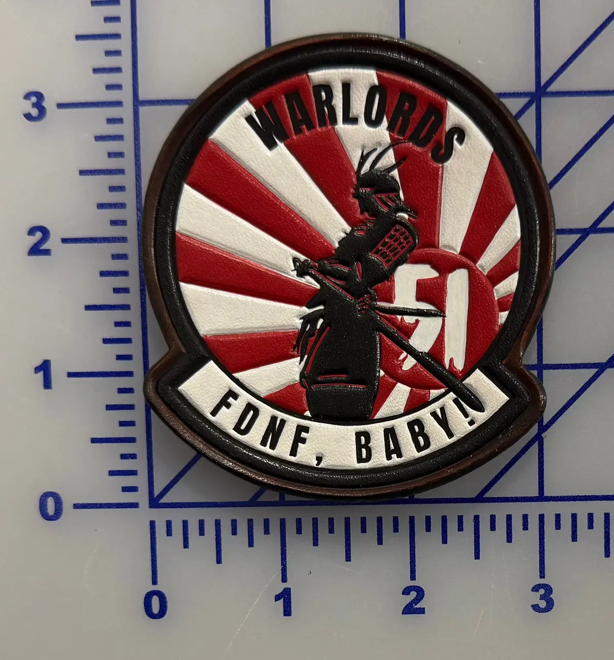 Official Hsm-51 Warlords Fdnf Leather Shoulder Patches 1
